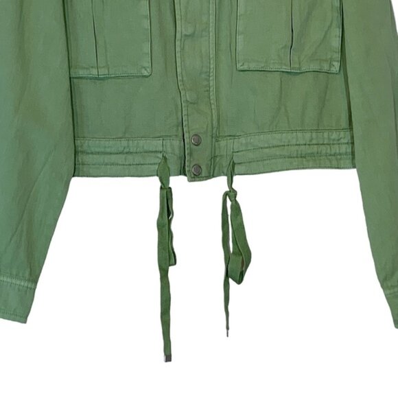 Blank NYC Twill Utility Cropped Jacket in Mint Green - Picture 2 of 6